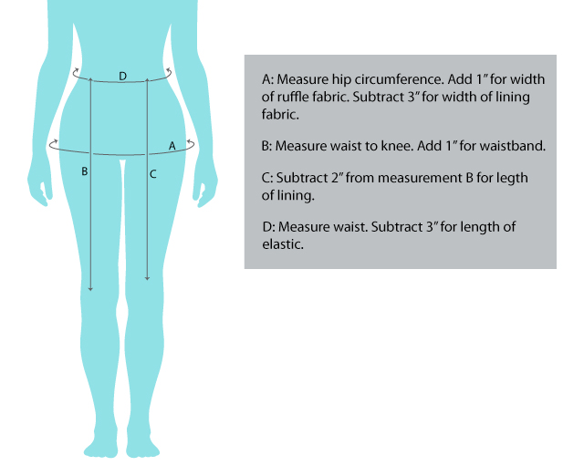 ruffle knit skirt measurements